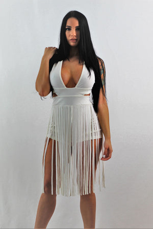 Exotic Jump Suit Large / White Cover Ups