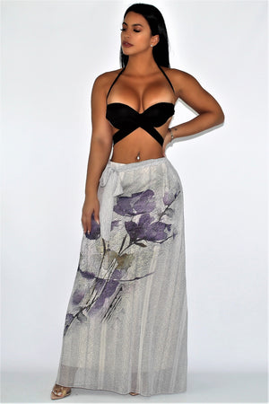 The Purple Flower Skirt Cover Ups