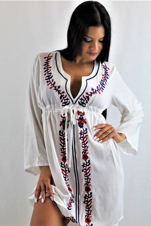 Flower Sweet Tunic One Size / White Cover Ups