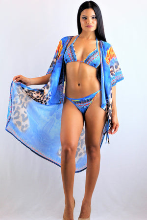 Cuban Bikini Set And Cover Up Large / Multicolored Ups