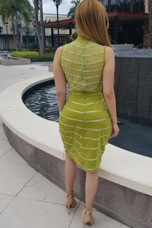Divine And Perfect Bandage Dress Medium / Green Trending