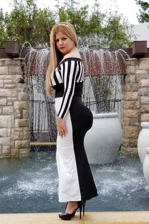 Zebra Dress Medium / Black & White Trending
