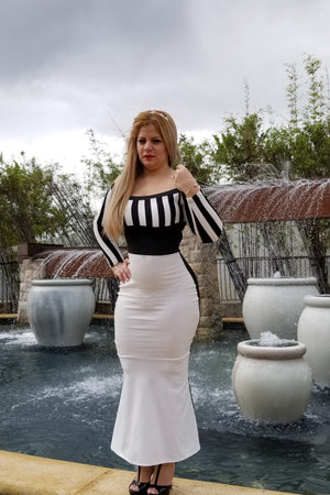 Zebra Dress Large / Black & White Trending